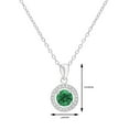 thumbnail image 3 of Tilo Jewelry 925 Sterling Silver CZ Halo Birthstone Green Pendant Necklace 18 Inch | May-Emerald | Women & Unisex, 3 of 8