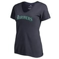 thumbnail image 2 of Women's Navy Seattle Mariners Team Wordmark T-Shirt, 2 of 3