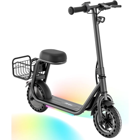 Hiboy Electric Scooter for Kids Ages 4 - 8, 3 - Speed Adjustable, 9.3 MPH & 5 Mile Range, Neon LED Lights Electric Scooter with Seat Black