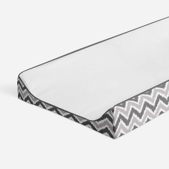 Bacati - Mix N Match Chevron/Dots Gray Neutral Quilted Changing Pad Cover