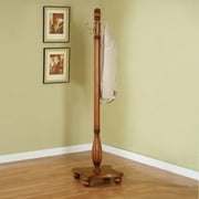 Angle View: Woodland Oak / Antique Brass Coat Rack