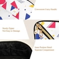 thumbnail image 5 of FORMRS Makeup Bag Travel Cosmetic Organizer for Women Fold Flat Zipper Pouch with Handle, Simple Triangles, 5 of 8
