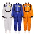 thumbnail image 2 of Disfraz de astronauta para niños y adultos, traje espacial para hombres y mujeres, disfraces de pareja, juego de rol, carnaval, mono con cremallera, disfraces de astronauta blancos, 2 of 4