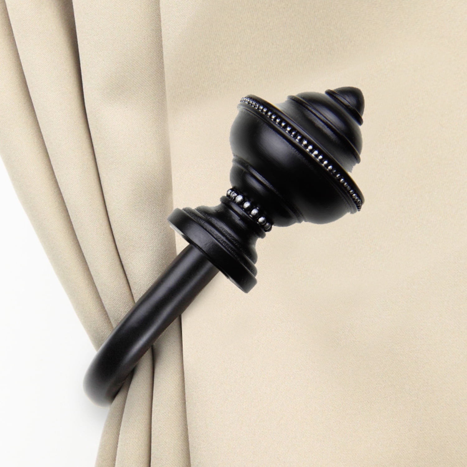 Central Design Products Steel Curtain Holdback, Black
