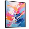 thumbnail image 2 of Designart "Flowing Colors Pink and Blue Rhythm II" Abstract Floater Framed Wall Decor, 2 of 7
