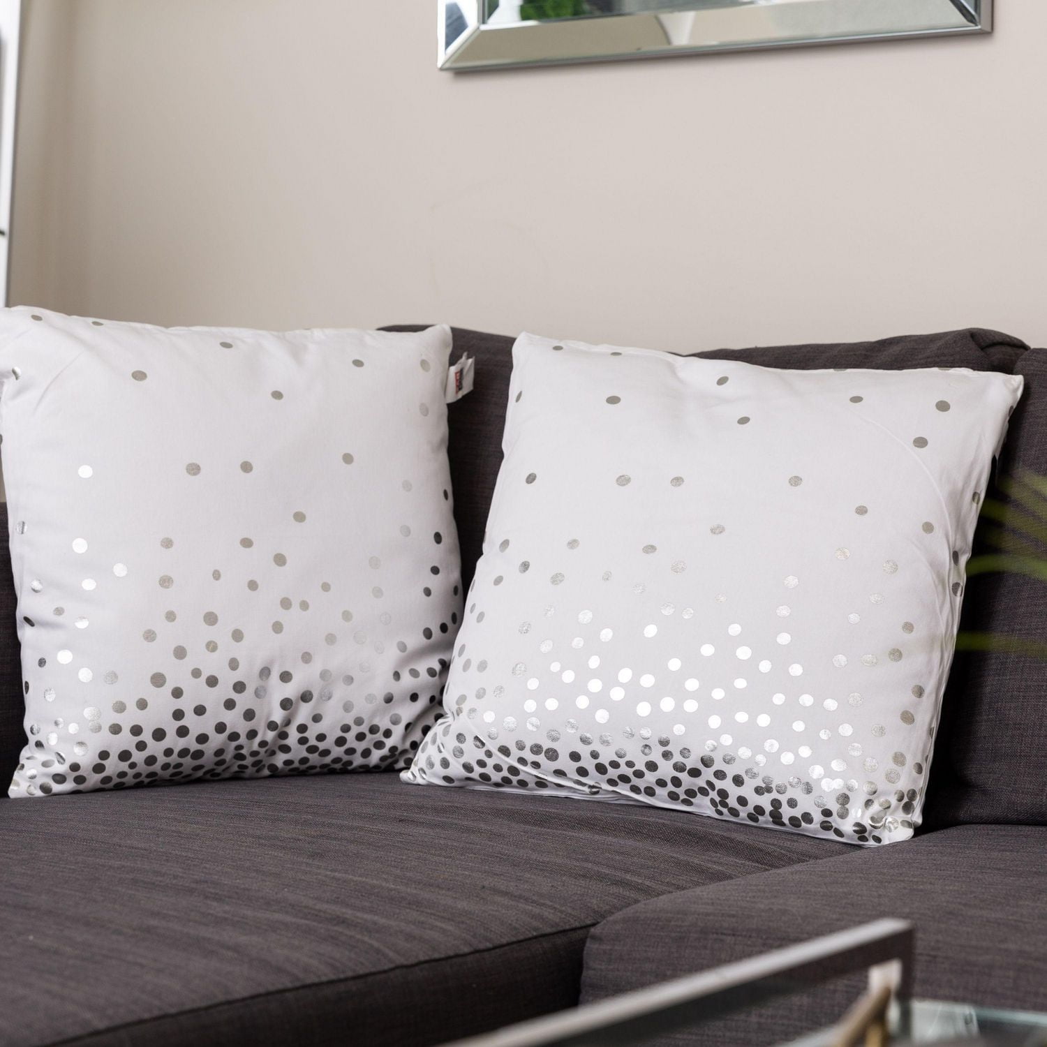 Fabstyles Holiday Lights Cotton Cushions Removable Cover Poly Filled Decorative Pillows