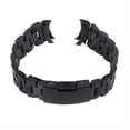 thumbnail image 2 of 22mm Stainless Steel Solid Links Bracelet Watch Band Strap Curved End with 4pcs Watch Spring Bars (Black), 2 of 7