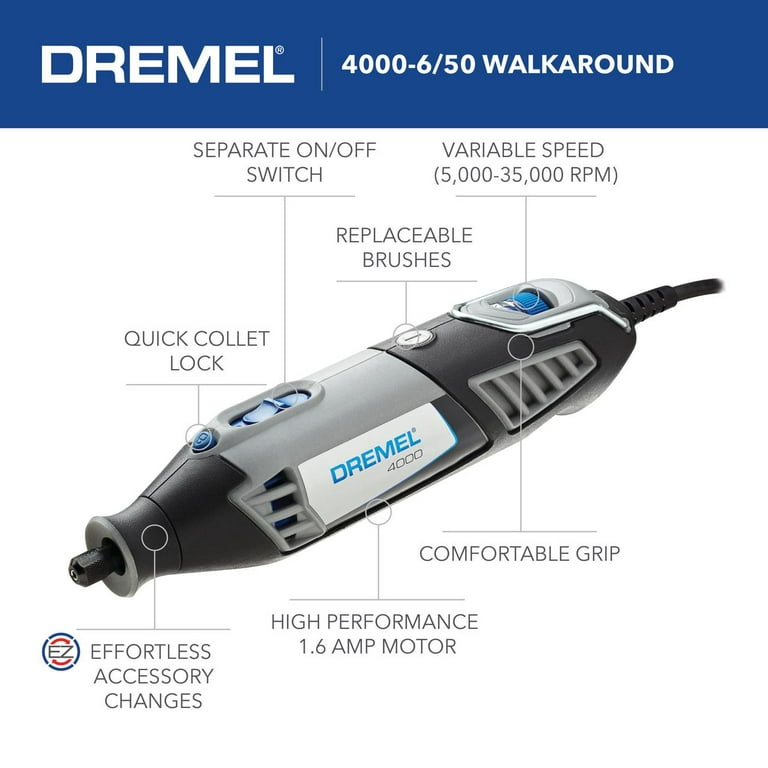 Dremel 4000-6/50 Rotary Tool Kit with Attachments and Carrying Case