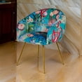 thumbnail image 6 of Benjara 25" Dining Chair- Floral Design- Gold Legs- Blue Velvet Upholstery, 6 of 6