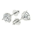 thumbnail image 2 of 4 ct Screw-Back Stud Earrings for Women | 8.0mm Round Cut White Sapphire | 18K White Gold, 2 of 5