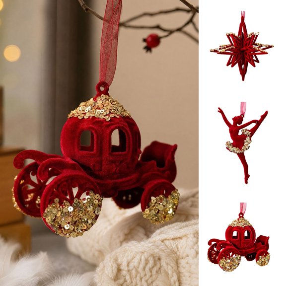 Classic Christmas Tree Hanging Ornaments, Multipurpose Festive Pendant Decor, Lovely Holiday Accessory for Xmas Tree Wreath Indoor Home Party Atmosphere Arrangement