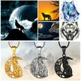 thumbnail image 6 of Jewmon Norse Viking Wolf Moon Necklace 316L Stainless Steel Pentacle Celtic Knot Pendant Chain Irish Jewelry for Men, 6 of 7