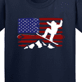 thumbnail image 4 of Inktastic Snowboarding Us Flag Youth T-Shirt, 4 of 5