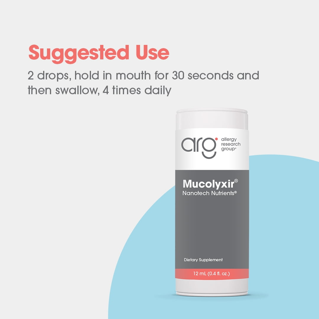 ARG Mucolyxir - Mucus Support Liquid Supplement - Salmon DNA Marine Extract Drops - Respiratory & Airway Support - Hypoallergenic & Non-GMO - 240 Servings - 12 mL