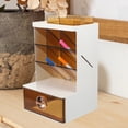 thumbnail image 3 of UPGRATOR Desktop Supply Organizer White Tea Color 1Pcs 8.3x5.7x5.1in, 3 of 8