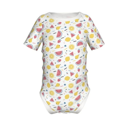 

Coaee Watermelon And Lemon for Soft Baby Short-Sleeve Bodysuit Baby Climbing Clothes Baby Girls Boys Bodysuit Romper-2 Years