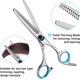 thumbnail image 5 of Kit de corte de cabello profesional, tijeras y tijeras de acero inoxidable, forma ergonómica para reducir la fatiga, hojas de precisión, completo con accesorios de peinado para uso en salón y en el, 5 of 8