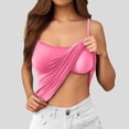 thumbnail image 2 of Wang6 Womens Oversized Camisole Tops with Built in Bras Trendy Spaghetti Strap Tank Tops Summer Sleeveless Loose Fit Crew Neck Solid T Shirts Tops Hot Pink L, 2 of 6