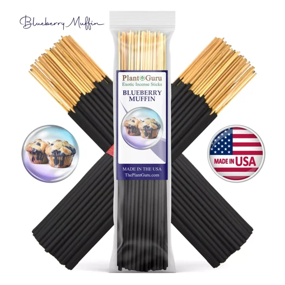 Blueberry Muffin Incense Sticks 7" Bulk - 1 Bundle 85 to 100 Sticks - Smooth and Clean Long Burn Time, 30 to 45 Minutes.