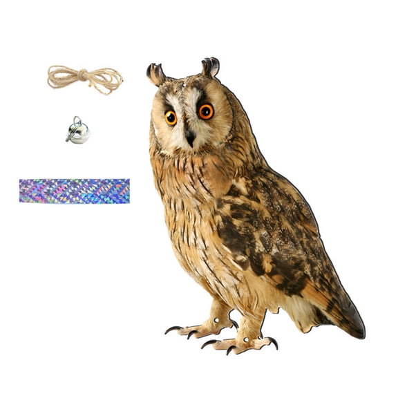 A Hanging Owl Wind Chime Scarecrow Pendant for Garden Orchard Bird Repellent Outdoor Decoration Plastic 6.3 X 3.1 X 3.1 Inches