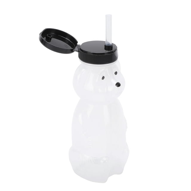 Bear 3 Vasos Con Pajita De Oso De 230 Ml, Vasos De Plástico Reutilizables A Prueba De Fugas Con Pajitas De Silicona Para Bebidas Frías