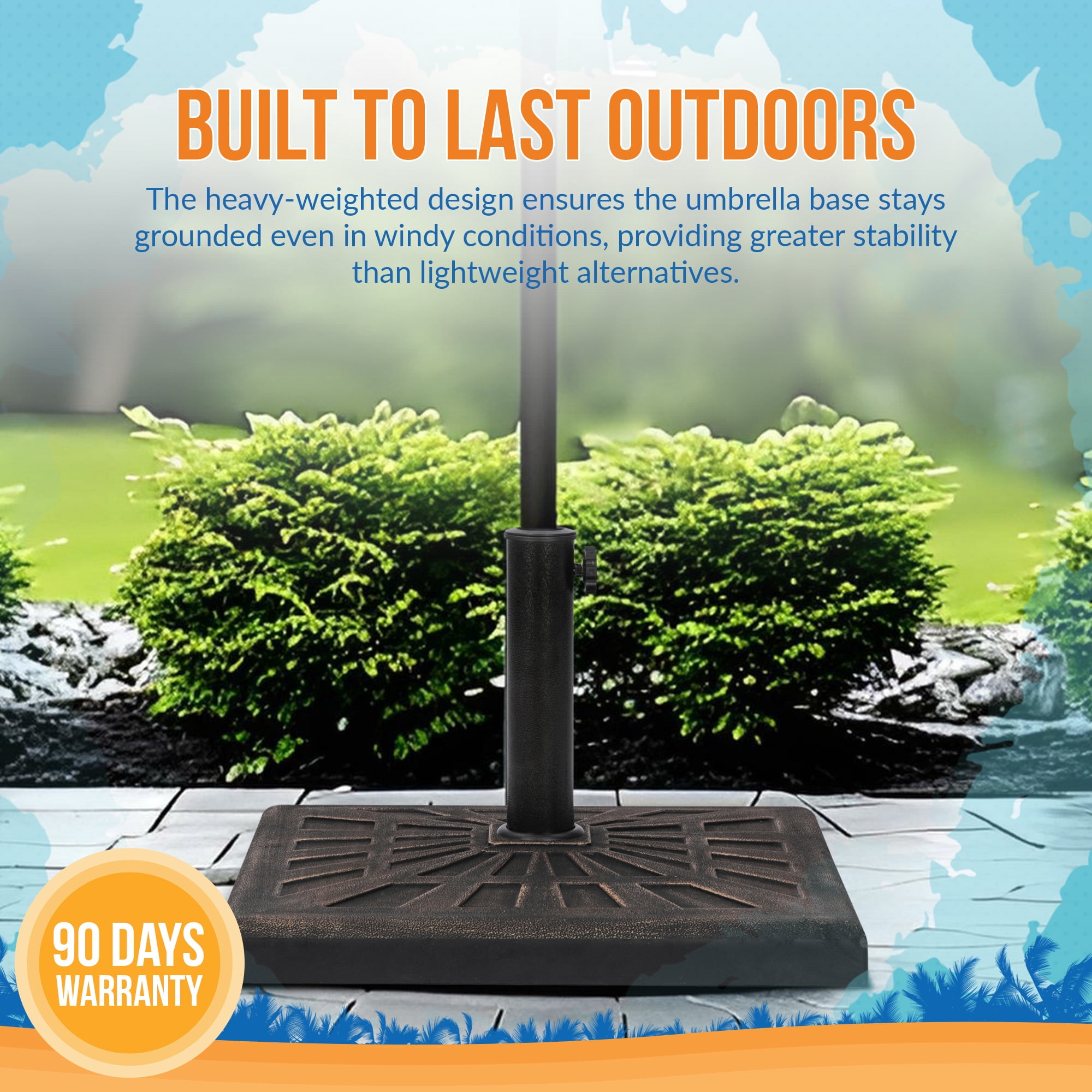 Island Umbrella 42-lb Bronze All-Weather Outdoor Square Resin Umbrella Base