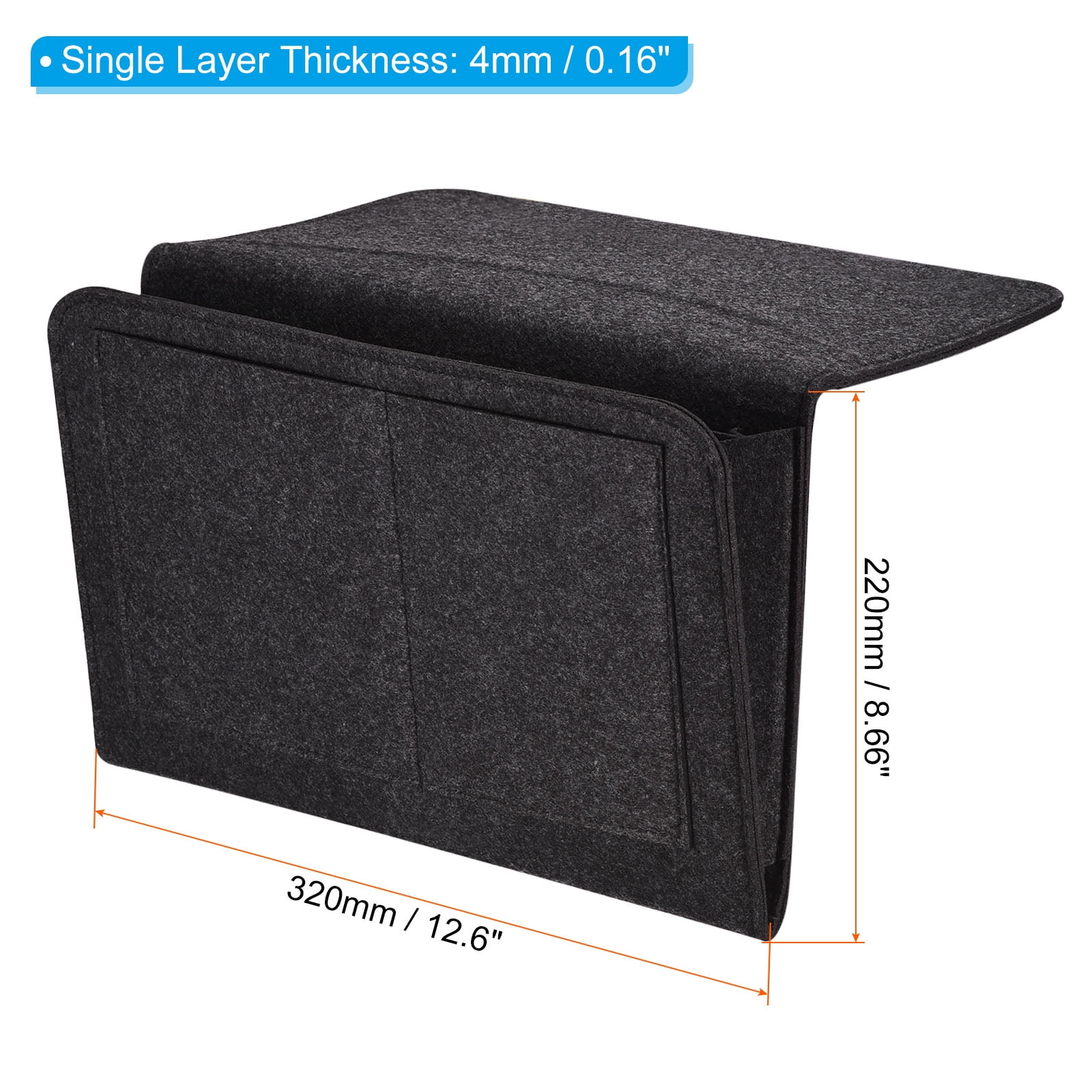 Unique Bargains Felt Bedside Hanging Organizer for Remotes and Phones Grey 13"