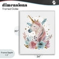 thumbnail image 4 of Stupell Industries Shabby Chic Floral Unicorn with Gold Details White Framed Giclee Art, 24 x 30, by LSR Design Studio, 4 of 8