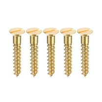 Uxcell M5 x 30mm Wood Screws Slotted Flat Head Brass Self-Tapping Screw 20 Pack