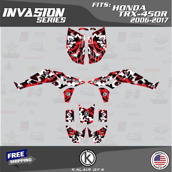 Kalair GFX Graphics Kit for Honda TRX450R (2006-2017) Invasion Series