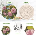 thumbnail image 4 of Cherry Blossoms on Branches Coasters with Holder for Coffee Table 6 Pcs Drink Coaster Sets Absorbent for Home Decor 4 inch, 4 of 7