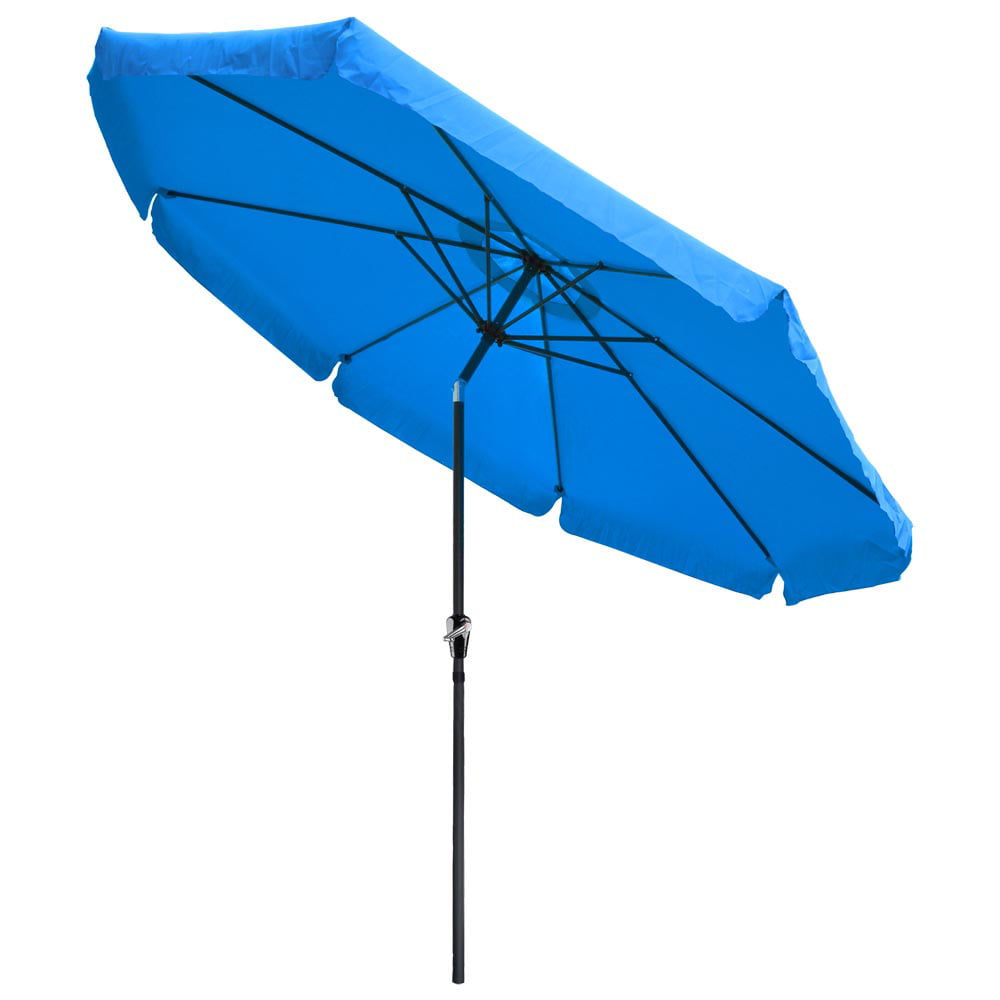 10ft Outdoor Patio Umbrella Aluminum Yard Garden Market w/Valance Crank Tilt