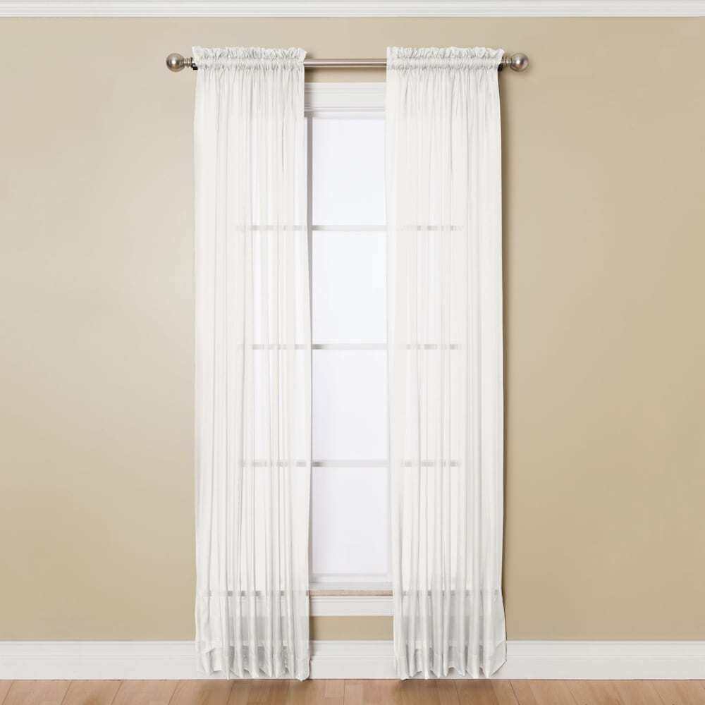 Corona Curtains Sheer Angelica Voile 59 Inch x 84 Inch Rod Pocket Curtain Panel, White Walmart