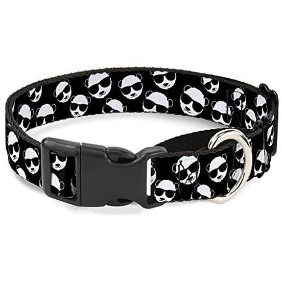 Buckle-Down Martingale Dog Collar - Panda Bear Repeat - 1" Wide - Fits 15-26" Neck Size - Large
