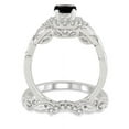 thumbnail image 3 of 1.25 Carat Black Diamond Vintage floral Bridal Set Engagement Ring on 10k White Gold, 3 of 3
