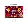 thumbnail image 3 of Rourlinge Valentine's Day Wall Tapestry - 71x45 Inch Large Fabric Wall Hanging for Bedroom, Living Room Decor, Romantic Home Tapestry, Washable Polyester, 3 of 6