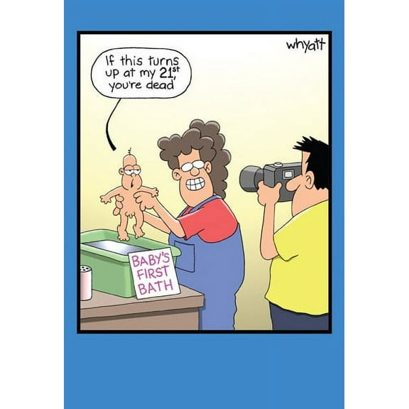 Nobleworks Baby's First Bath Funny / Humorous Tim Whyatt Father's Day Card