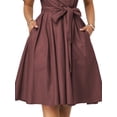 thumbnail image 4 of FASHIONWT Women Elegant Knee Length V-Neck Sleeveless Big Swing Wrap Dress, 4 of 4