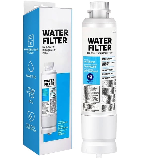 Filtro de Agua de DA29-00020B para Refrigerador Sansung, Water Filter Compatible con DA29-00020B/20A/19A, DA97-08006A/B/A-B, HAF-CIN, HAF-CIN/EXP, 09101, 46-9101 (El calibre es redondo)