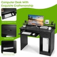 thumbnail image 4 of 41.5" Modern Computer Desk with Drawer and Keyboard Tray, PC Laptop Table Study Writing Workstation for Home Office，Black, 4 of 10