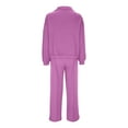 thumbnail image 4 of Scyoekwg Womens Sets 2 Piece Outfits Sweatsuit Fall Outfits Long Sleeve Sweatshirt Jogger Sweatpant Casual Matching Outfits Two Piece Set Fashion Sweatsuits (Hot Pink,L), 4 of 7