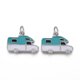 thumbnail image 1 of Brass Micro Pave Clear Cubic Zirconia Pendants with Enamel and Jump Rings Long-Lasting Plated Camping Van/Caravan Shape Real Platinum Plated 12x17x2.5mm Hole: 3mm, 1 of 2