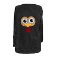 thumbnail image 4 of Lovskoo Fuzzy Fleece Pullover Tops for Women Winter Warm Printed Long Sleeve with Pocket Solid Color Warm Top Black, 4 of 5