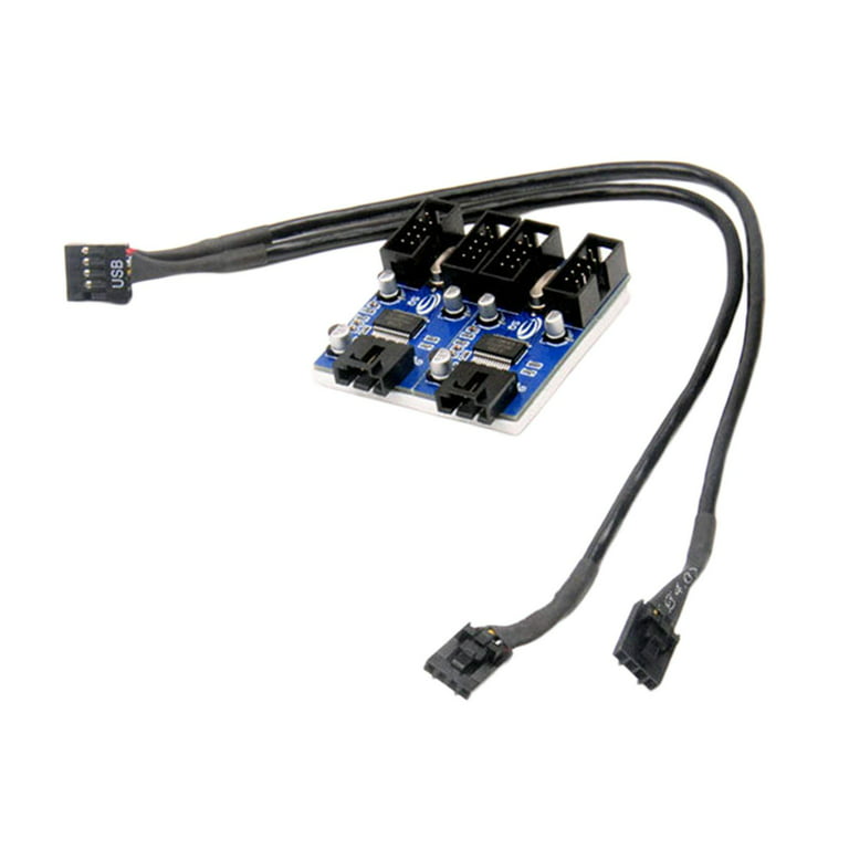 Motherboard USB 2.0 9pin Header 1 to 2 Extension Hub Splitter