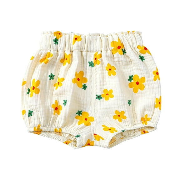 TOLNECTY Baby Girl Bubble Shorts Cute Flowers Print Diaper Cover Elastics Waist Bloomers for Infant Toddler