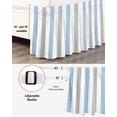 thumbnail image 3 of Light Blue Grey Stripe Wrap Around Bed Skirts for Queen Bed 18" Drop,Bed Skirt with Adjustable Elastic Belt Dust Ruffle Bed Valance for Bedroom Hotel Modern Farmhouse Vertical Striped Bed Frame Cover, 3 of 7