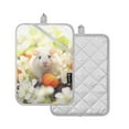 thumbnail image 2 of Cute Mouse Floral Pot Holders Set of 2 Heat Resistant Kitchen Oven Gloves Potholder Cooking Baking Microwave Mitts, 2 of 7