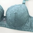 thumbnail image 6 of Women's Push Up Lace Bra Padded Add 2 Cups Support Underwire Lift Up Deep V Bra for Women Blue 46, 6 of 6