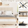 thumbnail image 7 of Queen Size Bed Frame with Adjustable Headboard, Linen Upholstered Full Platform Bedframe with Strong Wooden Slats, Mattress Foundation, No Box Spring Needed, Easy Assembly, 7 of 7