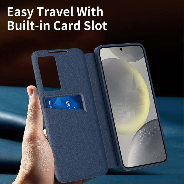 for Samsung Galaxy A56 5G Smart Wallet Phone Case, Protective Cover with Smart Small Screen View, Finger Tap Control, Slim Design, Card Holder Pocket, PU Leather Flip Cover, Blue - Walmart.com for Samsung Galaxy A56 5G Smart Wallet Phone Case, Protective Cover with Smart Small Screen View, Finger Tap Control, Slim Design, Card Holder Pocket, PU Leather Flip Cover, Blue - Walmart.com